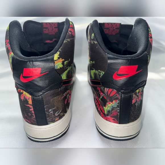 NIKE Air Force 1 Black Floral Lace Up Sneakers- Men\'s Size 13 #C12304-001 W/Bag main image 8